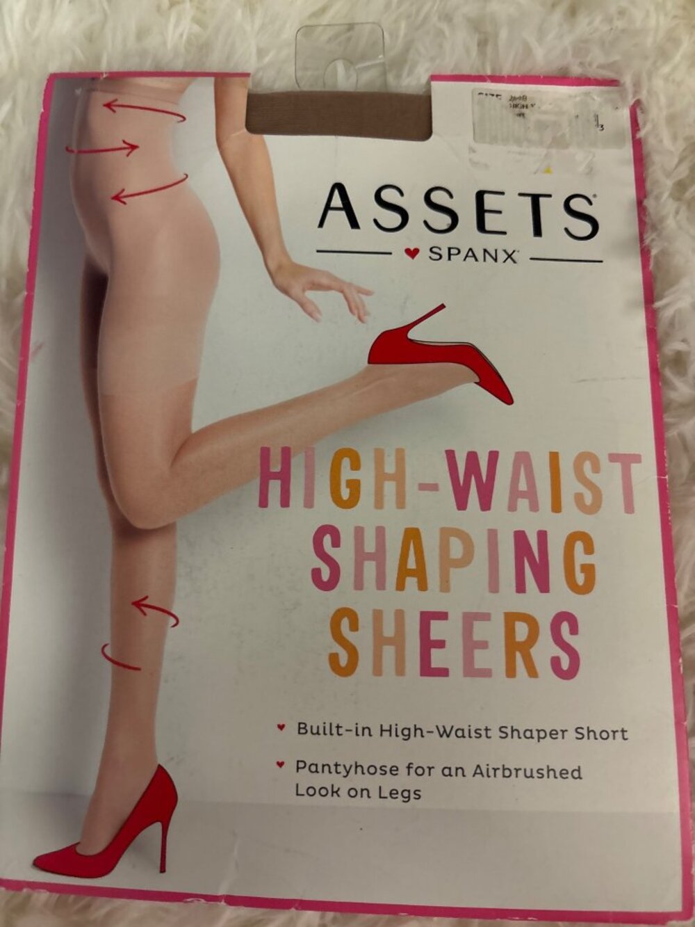 Assets by Spanx High Waist Shaping Sheers Pantyhose Nude Built-In Shaper Short